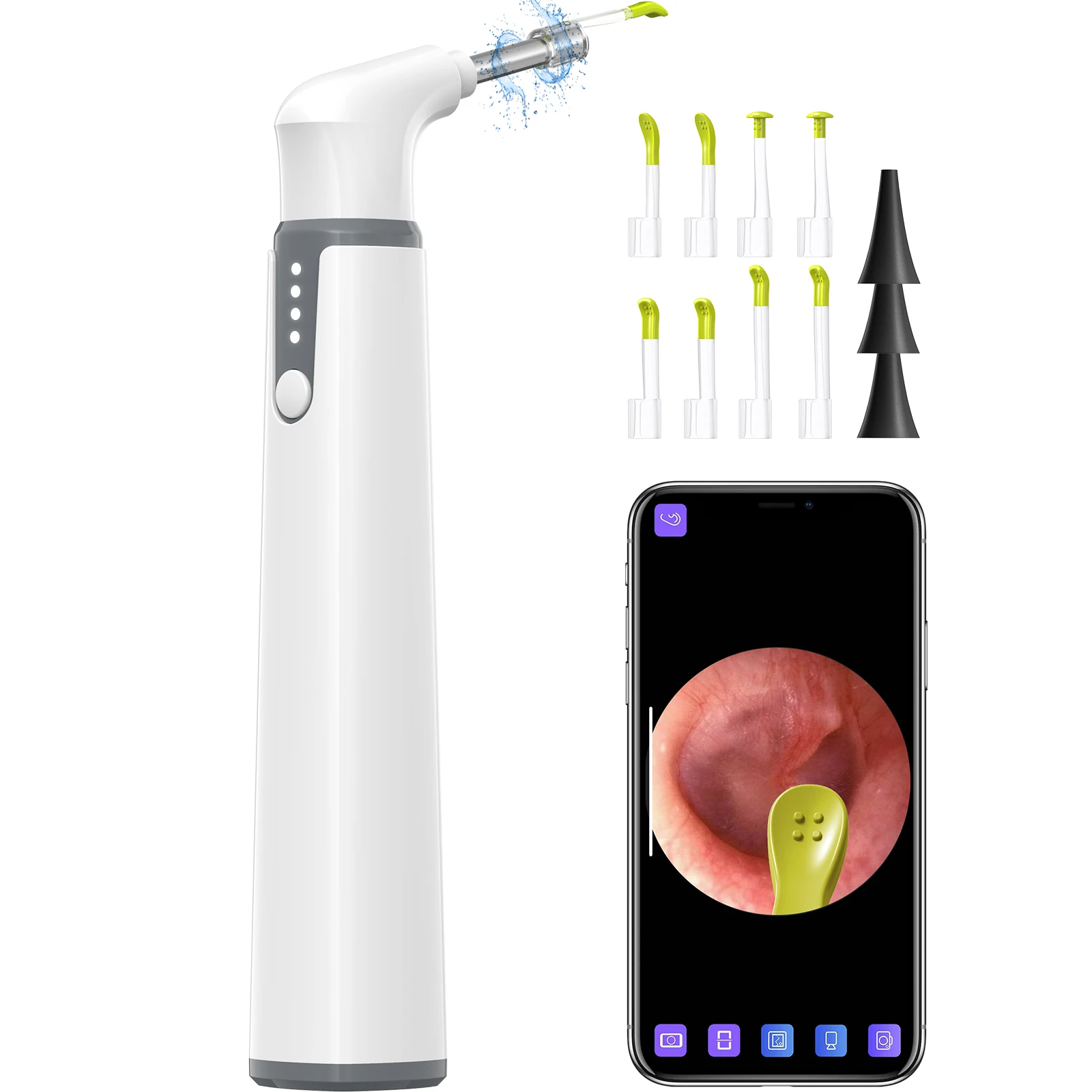 

Portable Ear Cleaning Camera Visual Ear Wax Removal Tool 3.9mm Ear Cleaner with Camera WiFi Wireless Digital Otoscope, White