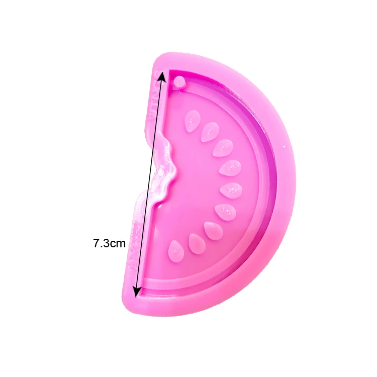 

S981 shiny silicone watermelon slice keychain mold for resin crafts, Random