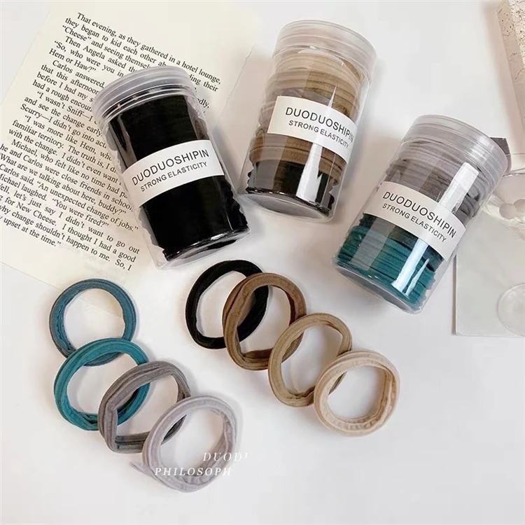 Quality No Seams Elastic Hair Tie Set for Women Girls Simple Hair Accessories for Women Canned Towel Ring