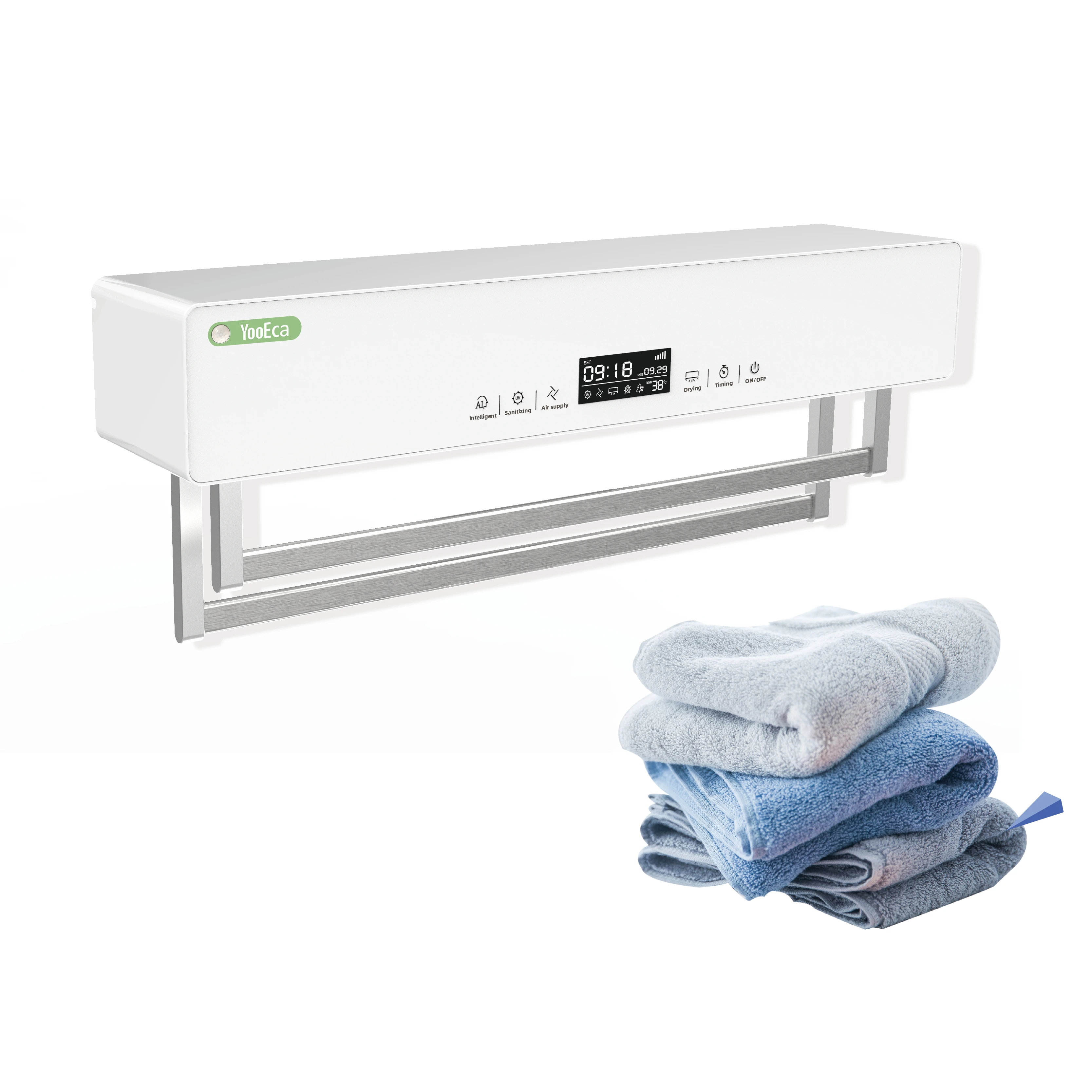 

Small home appliances bathroom uv towel warmer with double towel shelf