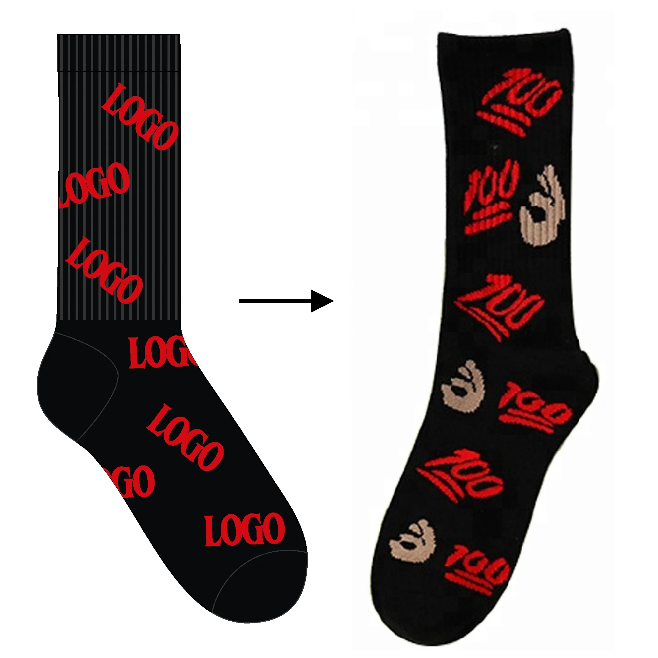 

OEM Custom logo mens basketball socks design 100% cotton men novelty socks custom logo