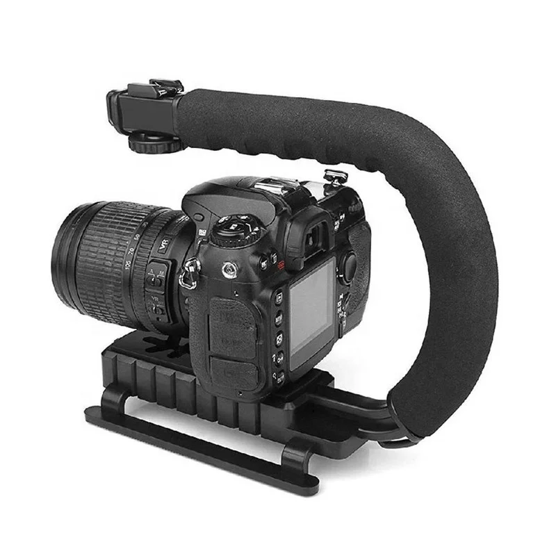 

Video Stabilizing Handle Grip Handheld Stabilizer With Hot Shoe Mount for Camera Canon Nikon Sony Panasonic DSLR