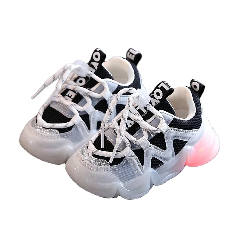 

High Quality New Arrival Organic Export Import Soft Sole Shoes Non Slip Footware Baby LED Light Sports Shoes For Boys And Girls