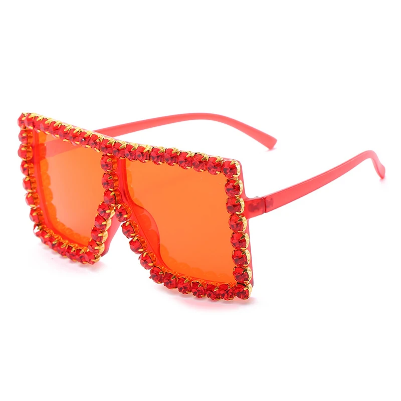 

57055 Fashionable eyeglasse multi rhinestone bling shades sunglasses oversized, As picture or custom colors