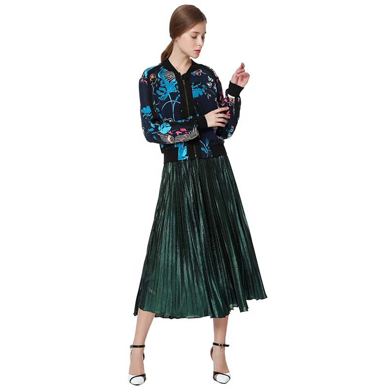 

J133 Baseball print caot Elegant Print Women Evening Office Casual women coat