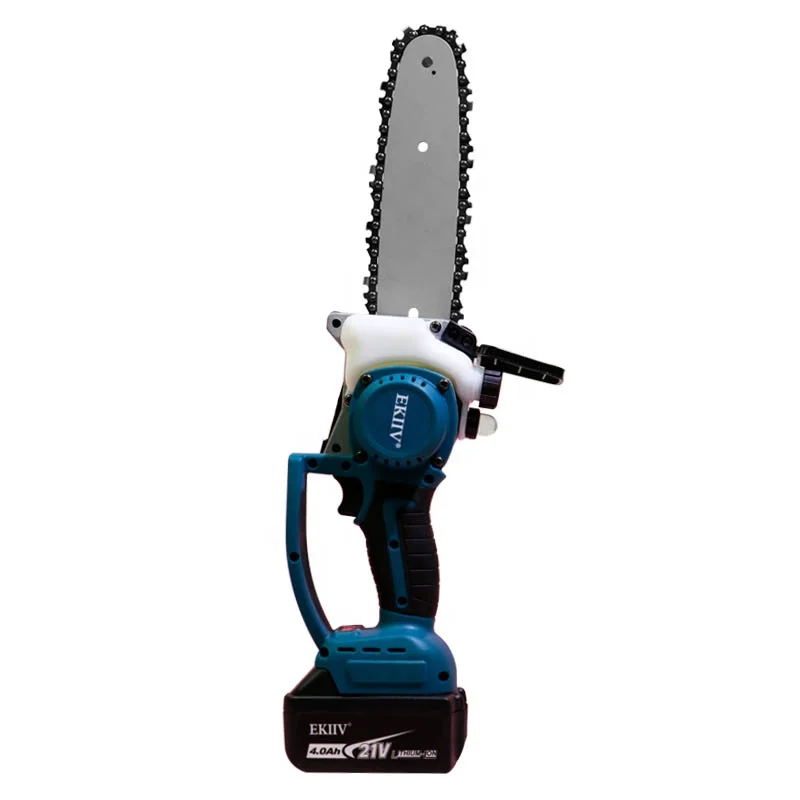 

EKIIV 18volt 8" 10 inch makit hot sales combo kit woodworking pruning one-handed garden cordless mini chain saw, Blue