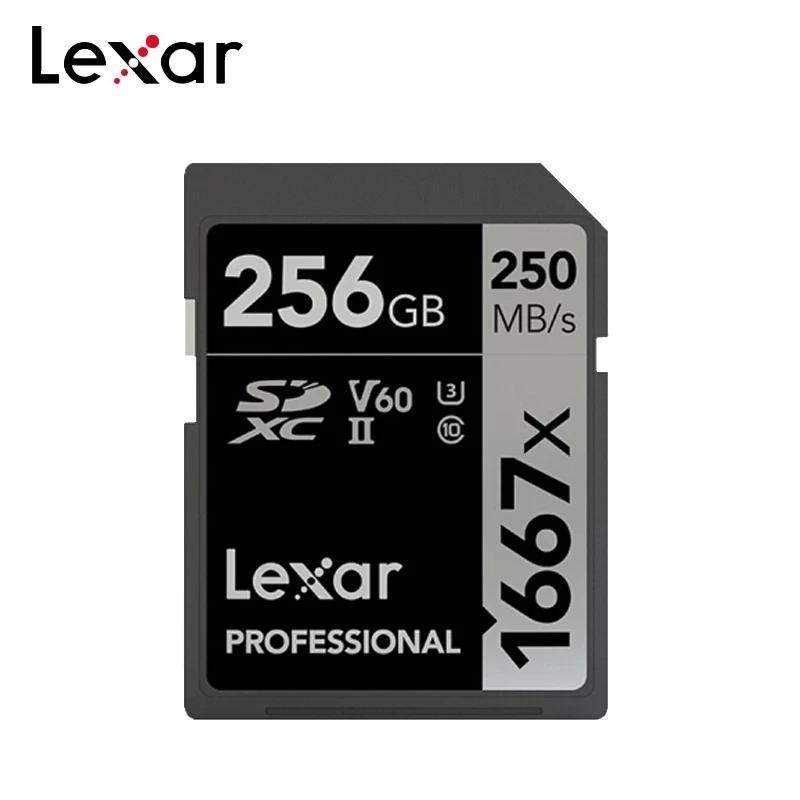 

Lexar Memory Card 1667X V60 250MB/s Flash Card 64GB 128GB 256GB UHS-II U3 SD Card SDXC C10 For 3D 4K HD Video