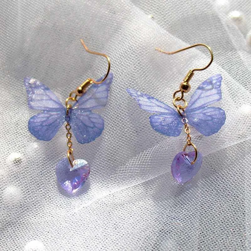 

Cross-Border European And American Jewelry Earring Ladies Butterfly Love Crystal Earrings Star Moon Earrings