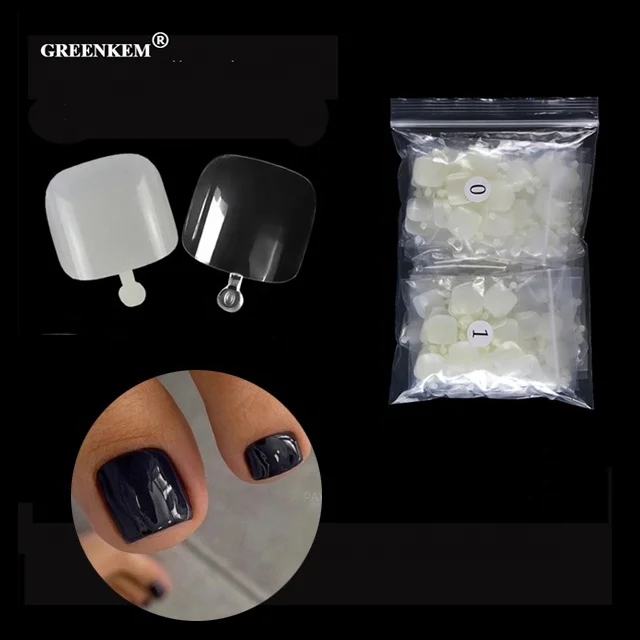 

600 pcs/bag Transparent Short Full Cover Clear Natural Artificial Soft Gel False Acrylic Stick Thin Toe Nail
