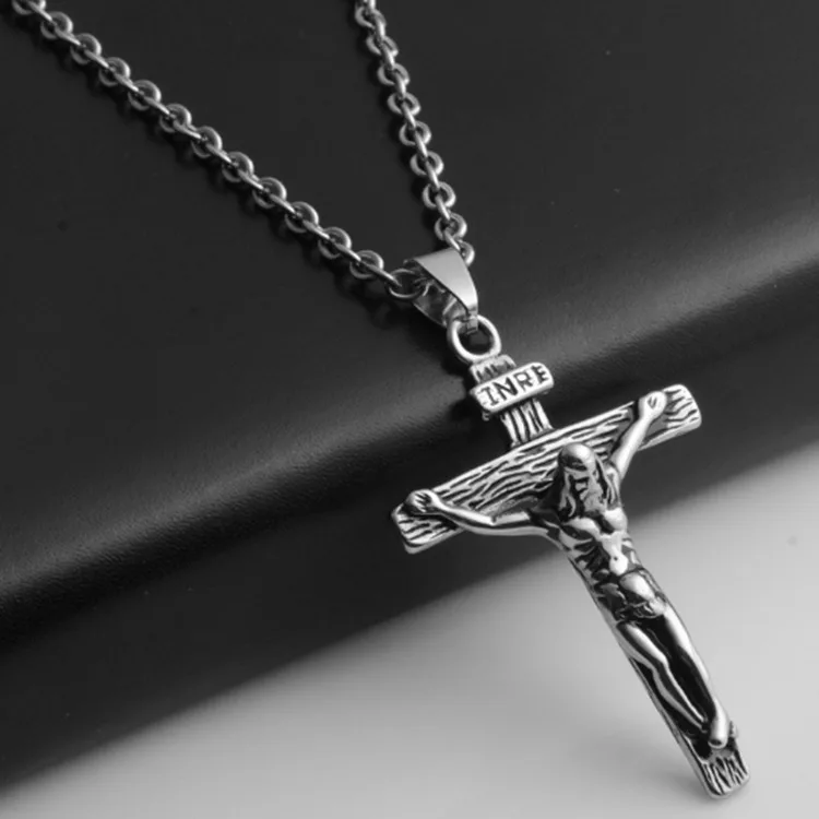 

2019 Fashion Jesus Cross Necklace Stainless Steel Necklace wholesale