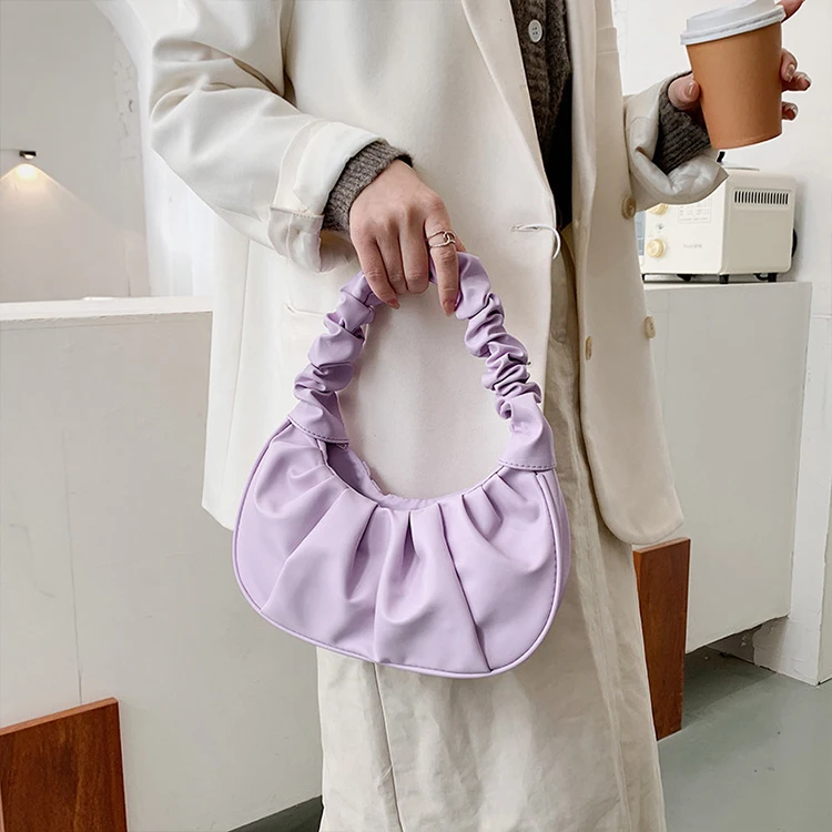 

2022 New Cloud Fold Single Shoulder Underarm Bag French Niche Texture Popular Small Lady Bags Women Handbags PU Fashion