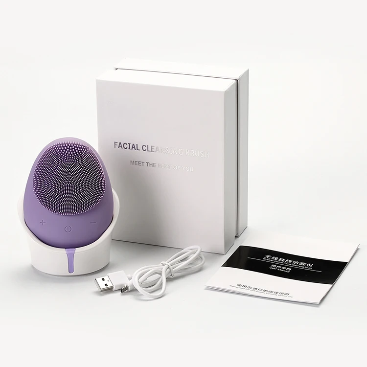 
Wireless Face Exfoliating Electric Sonic Silicone Facial Cleansing Brush 