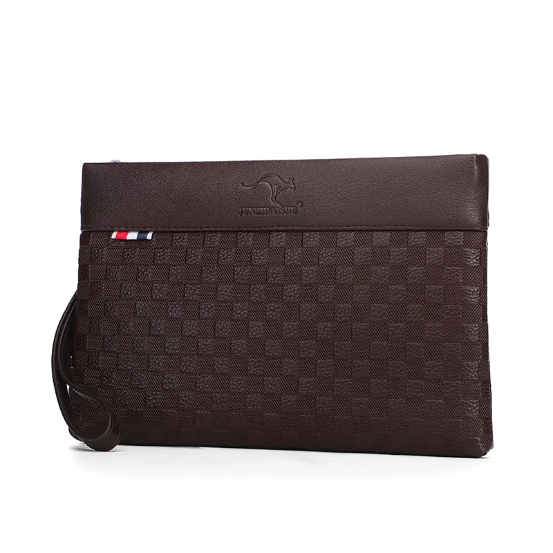 

Wholesale Fashion Credit Card Long Wallet Handle Large Concise Bag PU Leather Luxury Custom Hand Holder Men Business Handbag, 2 colors