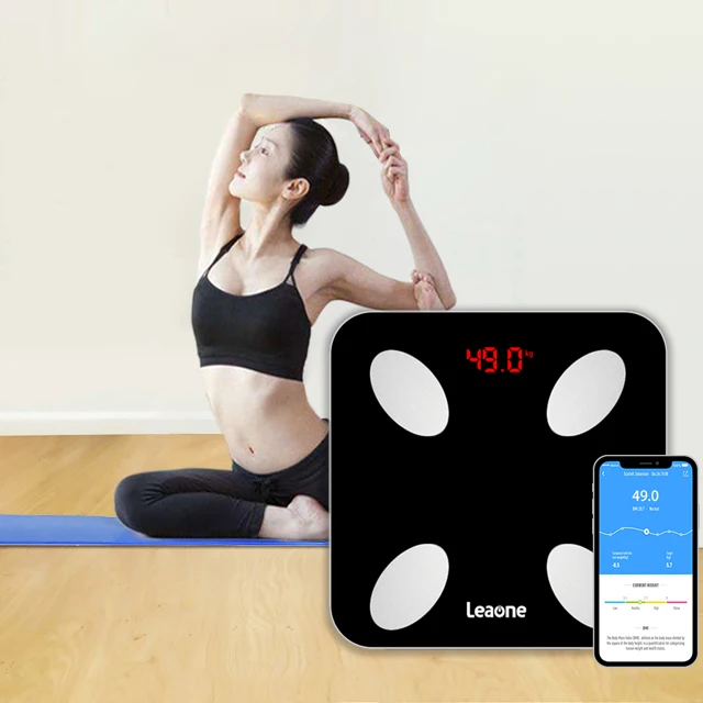 

2021 Smart Bluetooth Digital Body Fat Weight Water Scale With leaone App