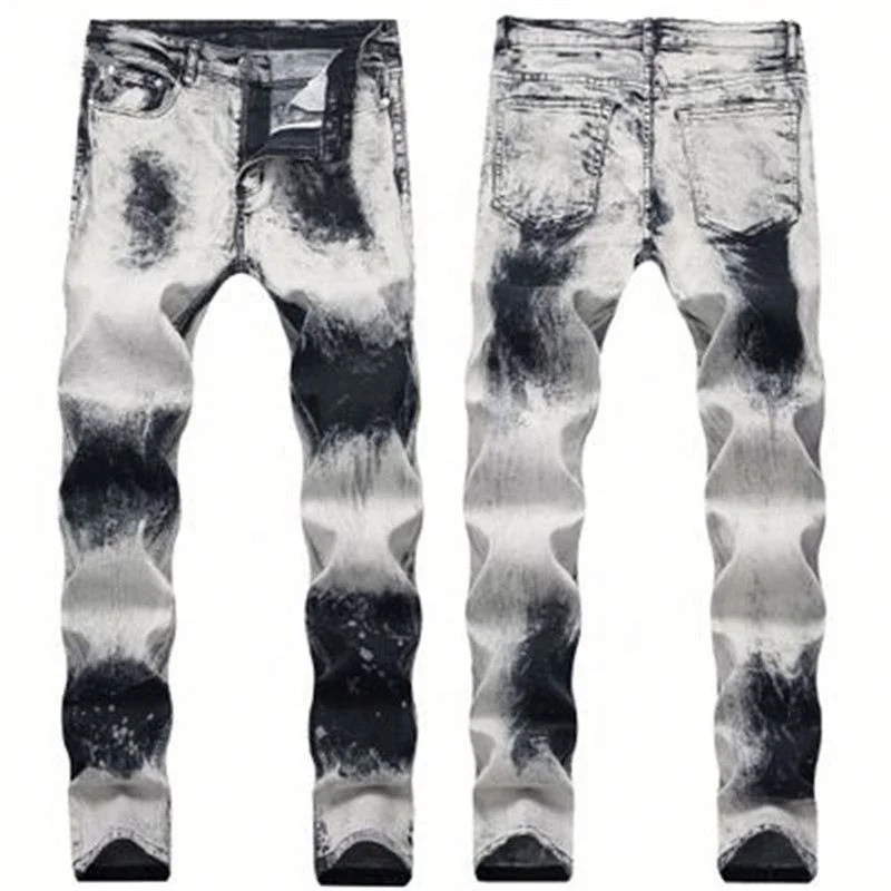 

Jhcentury Men jeans Fashion Casual Men's Gray color Pencil Pants Spring Autumn Straight Pants New Men's flexible Jeans, Customized color