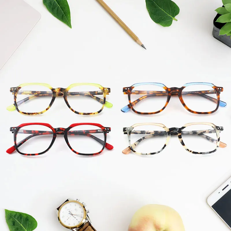 

Unique Square Acetate Optical Frames Hand Made Eyewear Eye Glasses Custom OEM Eyeglasses Frames For Men Women