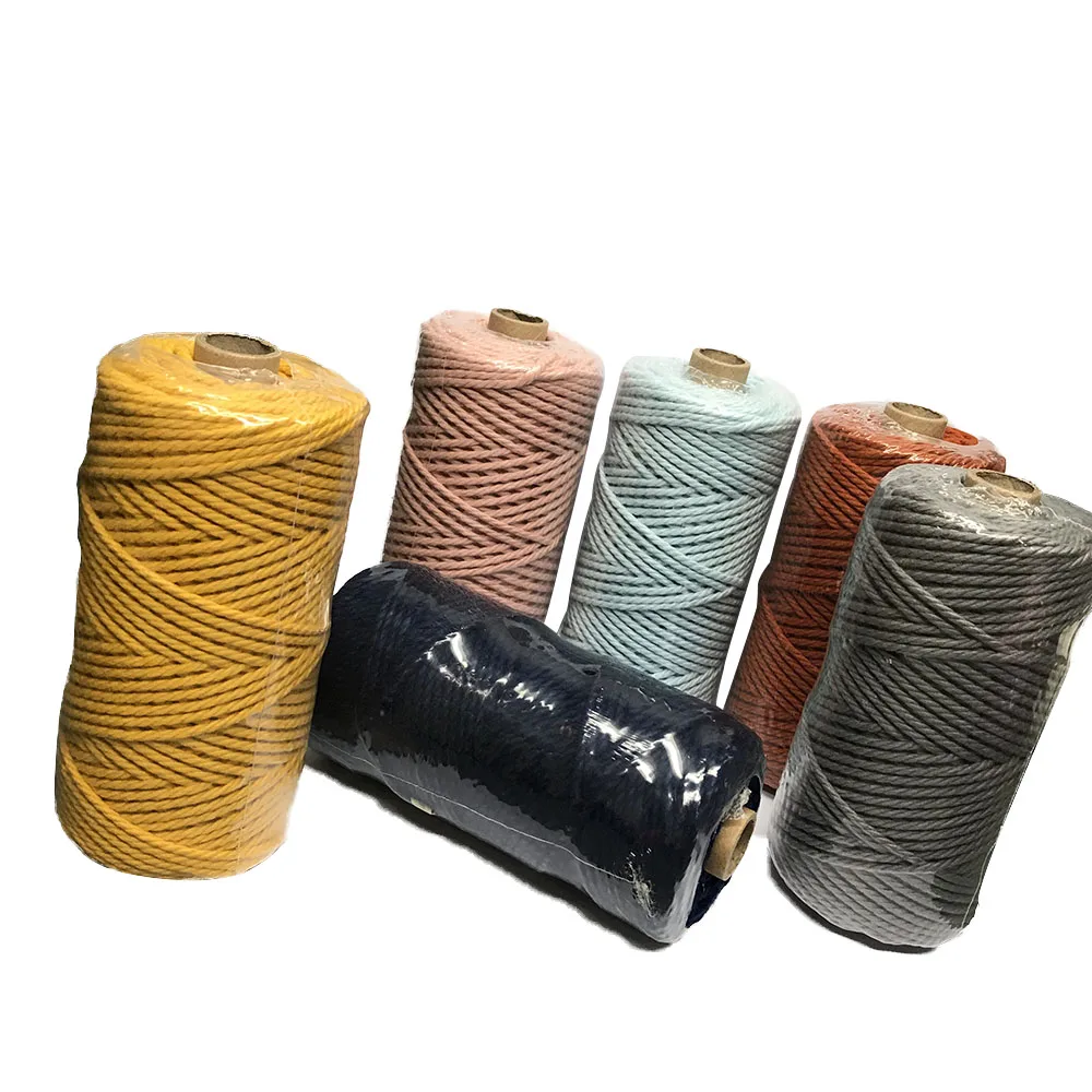 

Top quality colorful 3mm cotton macrame string cord