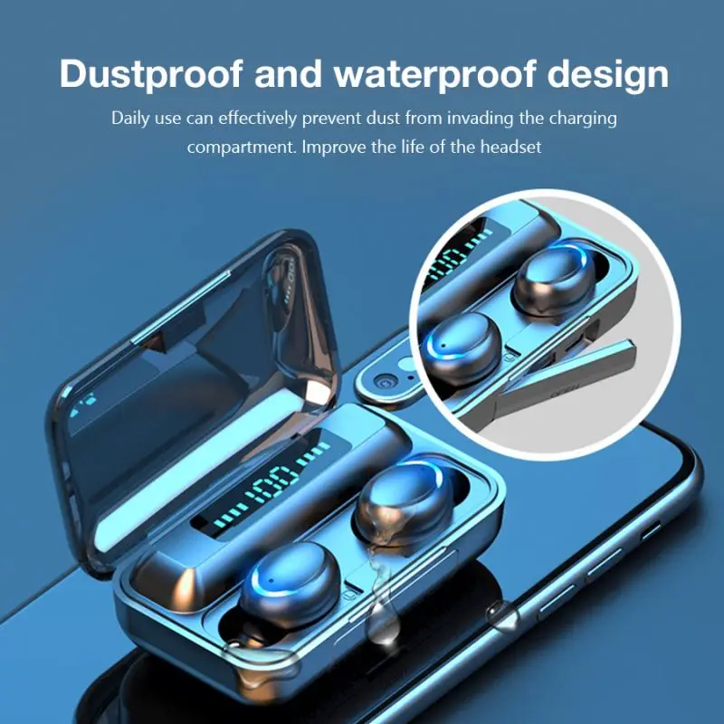 

F9-5C Waterproof Touch Headphones Mini In-ear Headphone 5.0 Sports Gaming Headset Led Displai Wireless Earbuds Earphone F9 TWS