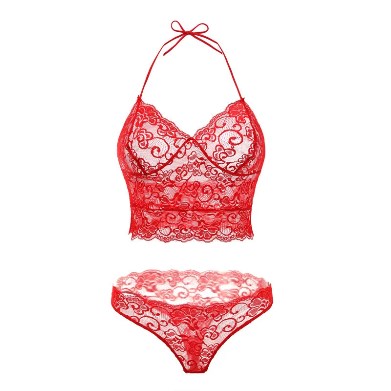 

Women's underwear set perspective Pajamas Set suspender lace lingerie underwear women plus size bra set