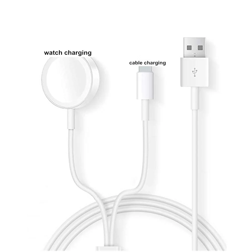 

Portable Charger Cord for iWatch 6 SE 5 4 Charging USB Charger Cable for Apple Watch Series 5 4 3 2 1 for iPhone iPad, White