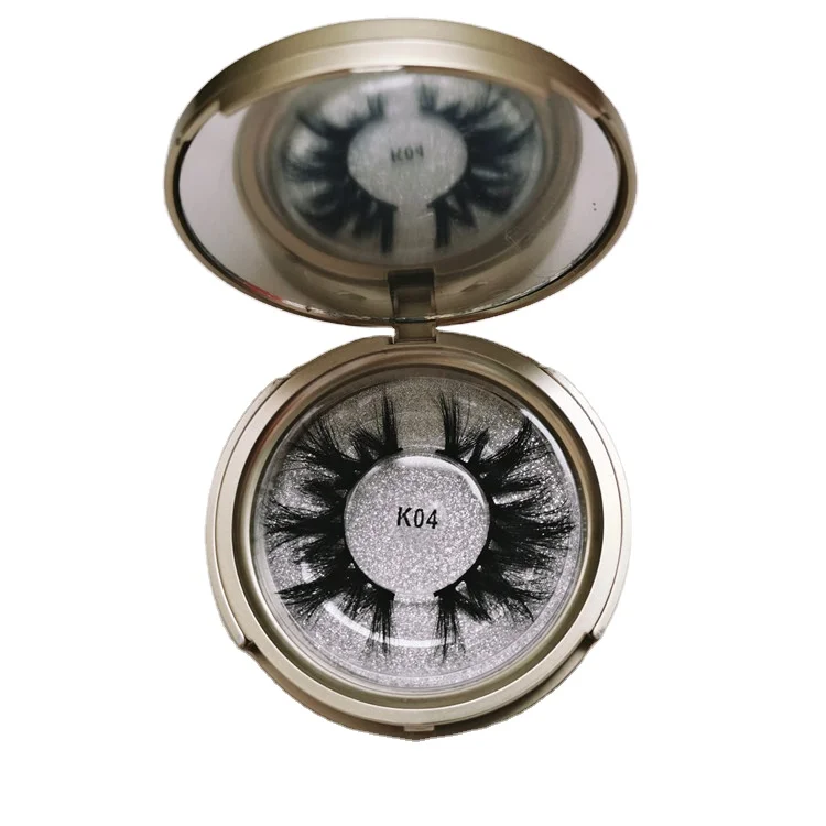 

custom logo false eyelash case lash box with tray empty round circle eyelash boxes with mirror