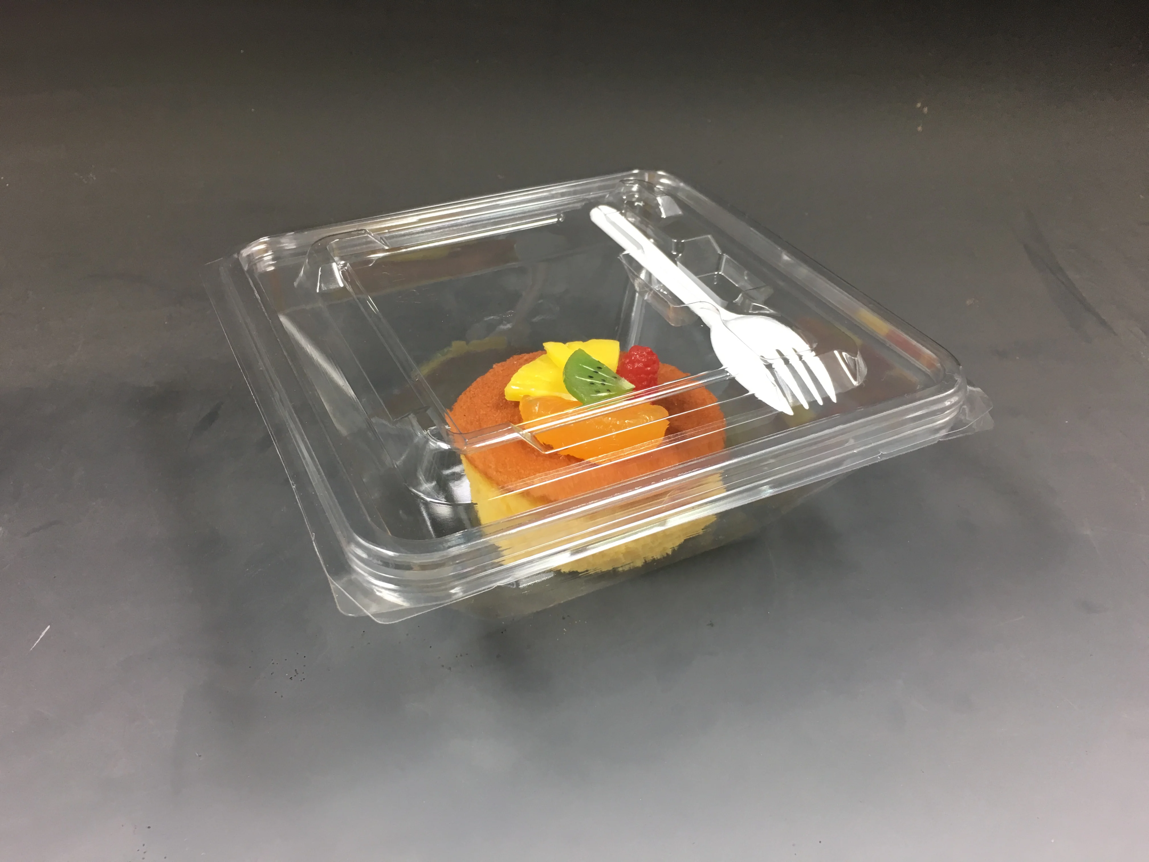 Custom Made Recyclable Clear Vegetable Plastic Clamshell Box Packaging