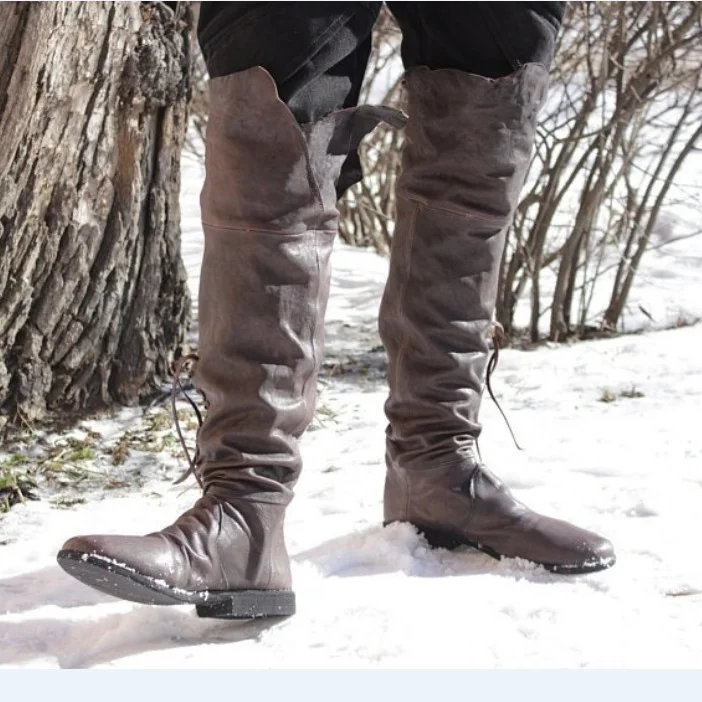 

Cosplay diy Men's Medieval Leather Shoe Middle Ages Ankle Boots Victorian Renaissance Boot Shoes