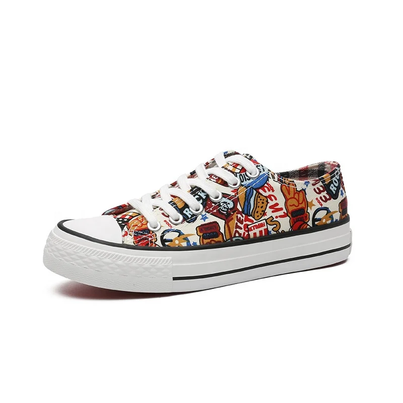 

Women Skateboard Sneakers Casual Canvas Shoes, Black/red