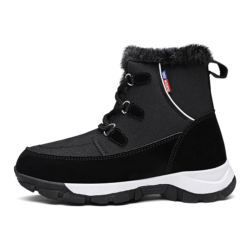 

2022 Hot Sale Men Sheepskin Plush Winter Warm Shoes Sheep Fur Snow Boots For Men Waterproof Snow Boots Real Wool