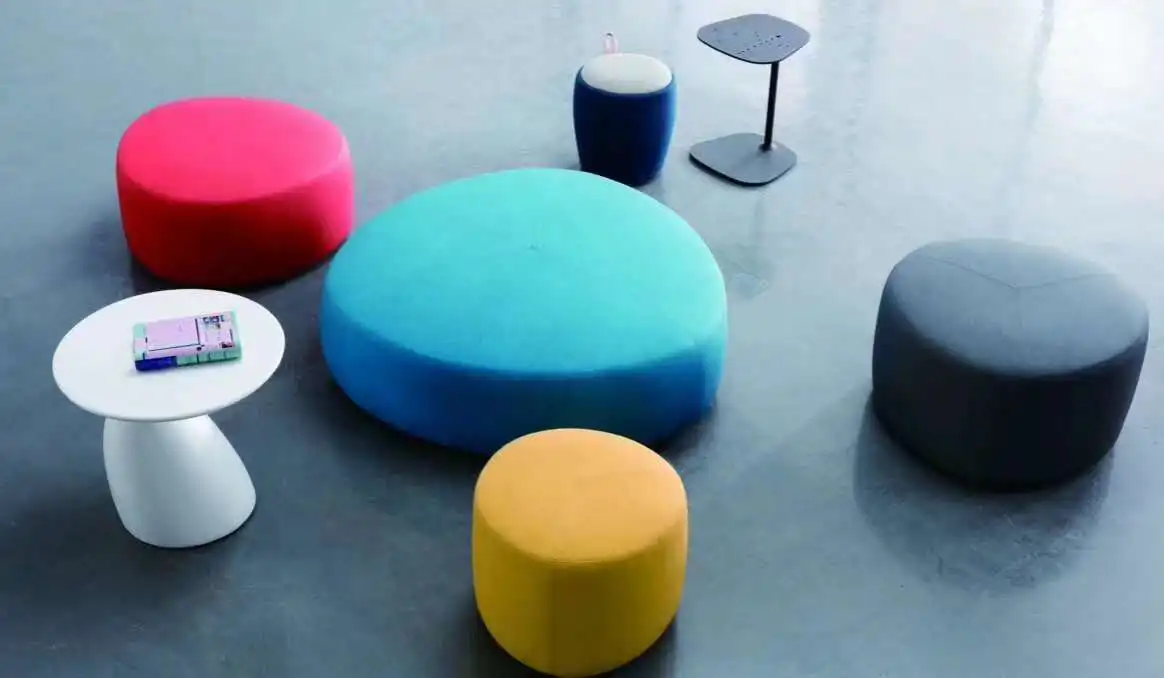 
Greenfield Workplace Different Dimension Round Pouf Footrest Fabric Stool For Office Public Area H585845 