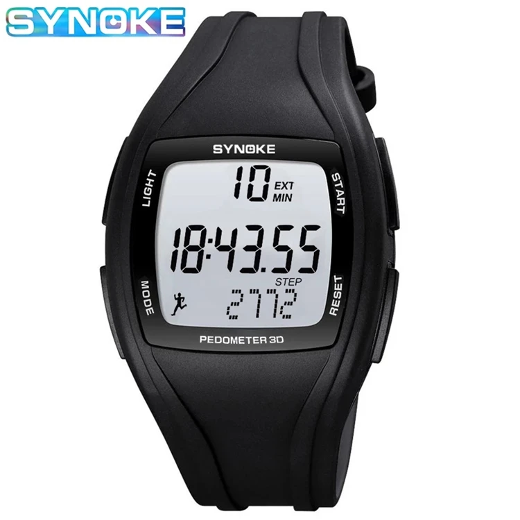 

SYNOKE 9105 Sport Watch Men Pedometer 50M Waterproof Multifunction Digital Wristwatch PU Strap LED Mens Electronic Watch Mens