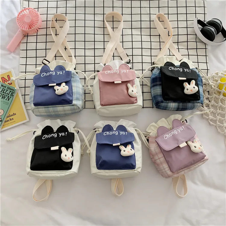 

Design Trendy Bucket Cute Rabbit Bags Cotton Messenger Side Bags Women Shoulder Bags