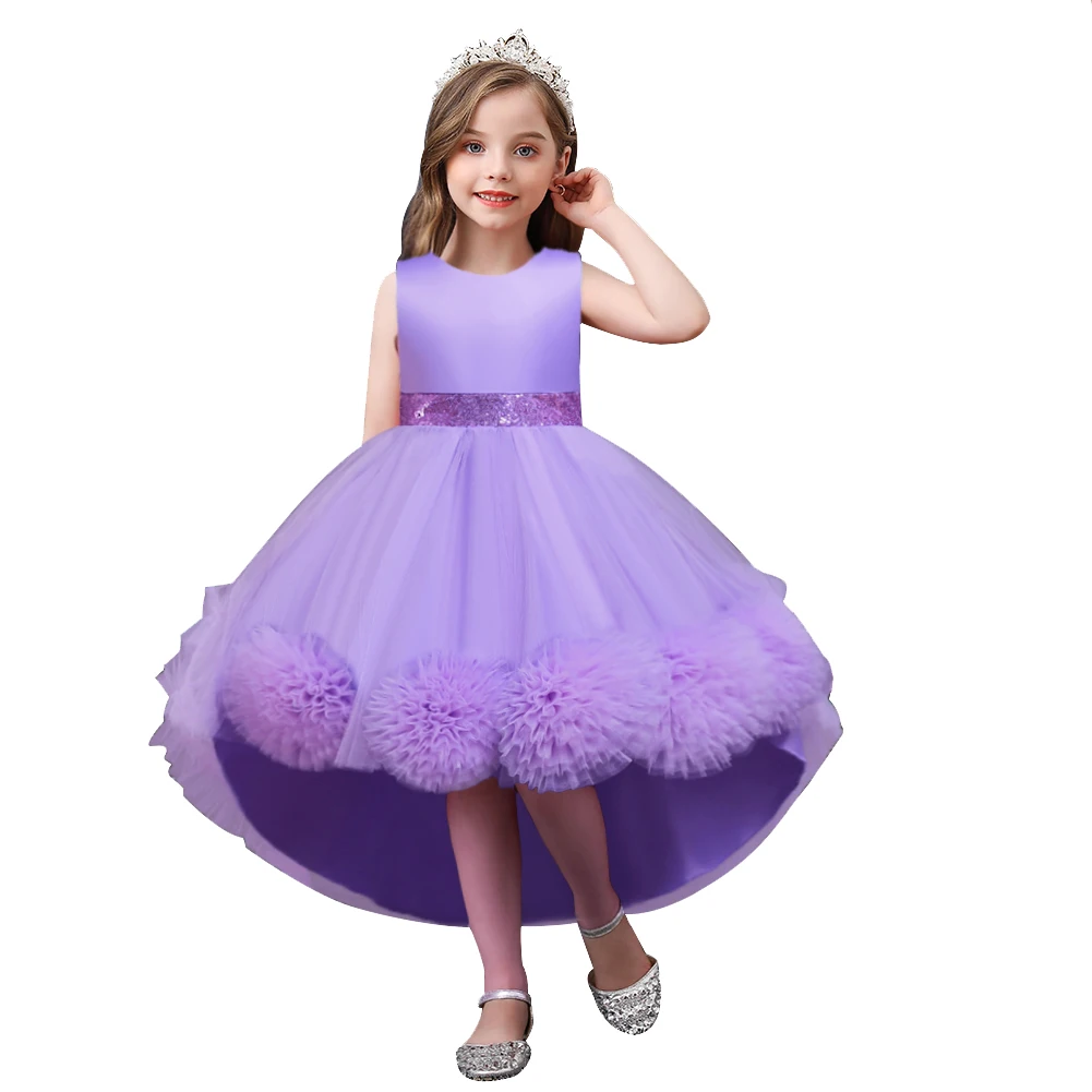 

European style pure cotton party dress girls Bright bow dresses for girls of 10 year old big flower girls party dresses, Red.pink.purple. white.green