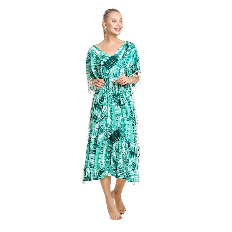 

New Arrivals Summer Beach Dress Floral Print V-neck Plus Size Short Sleeve Long Maxi Dress Women, Shown