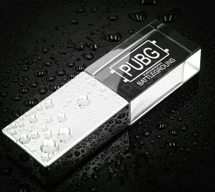 New Crystal LED Light Transparent Rectangle Glass USB Flash Drive 3.0 Wedding Gift Pendrive - ANKUX.COM