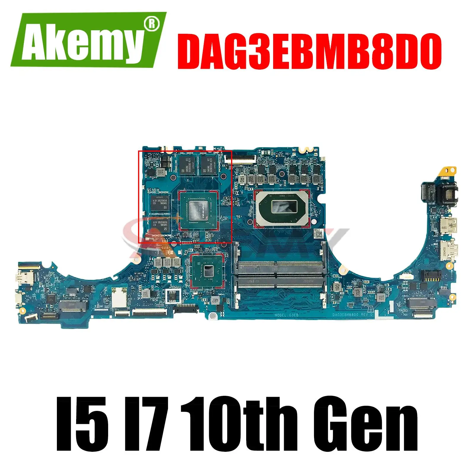 

For HP Omen 15-EK0018TX 15-EK Laptop Motherboard with I5 I7 10th Gen CPU GTX1650 Mainboard DAG3EBMB8D0 DDR4