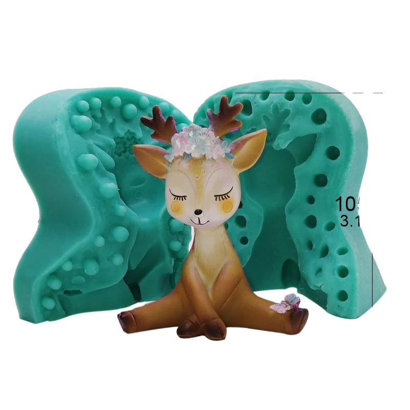 

3D Deer silicone resin soap mold for Cake Decorating, Making Chocolate, Cupcake