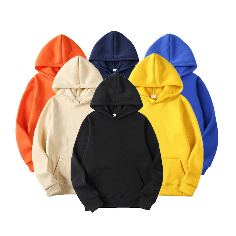 

2021 Custom Logo Spring Autumn Streetwear Solid Color Casual Hip Hop Pullover Men's Hoodies & Sweatshirts