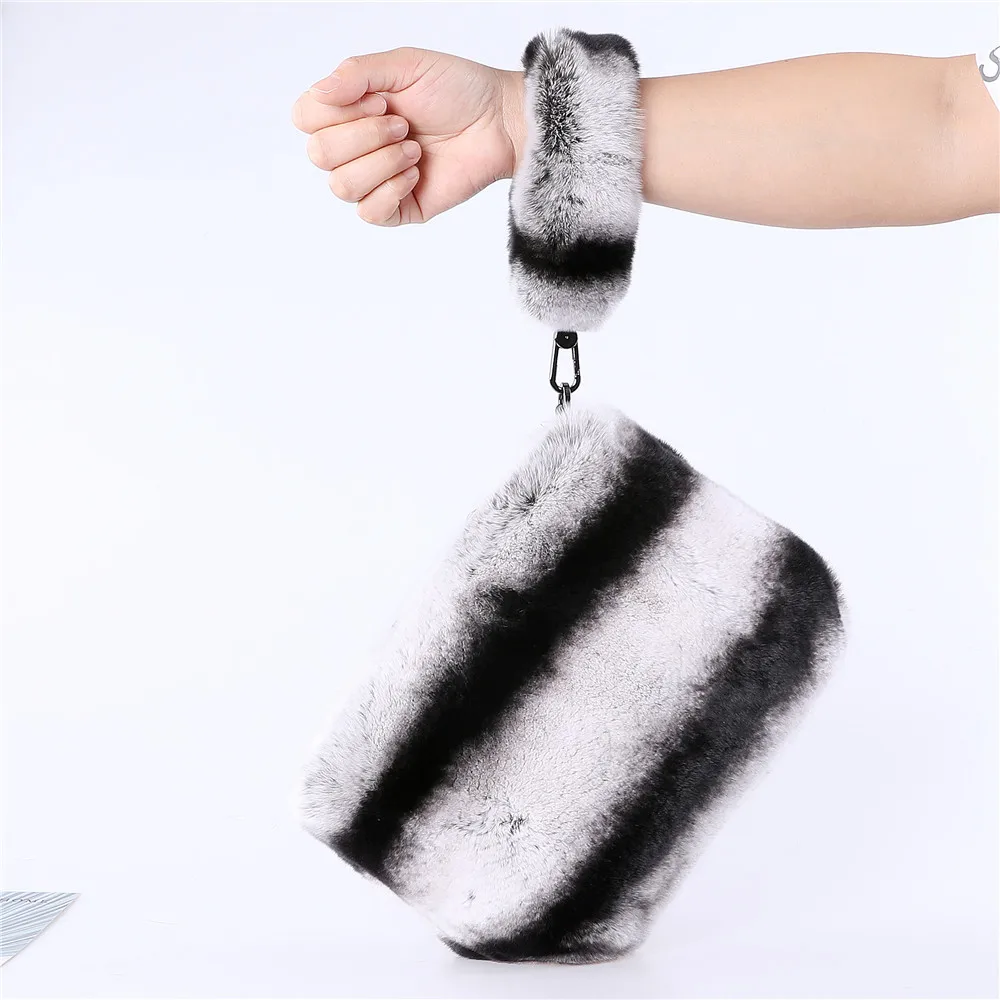

Wholesale real rex rabbit fur clutch wallet bags women handbag purse, Customizable