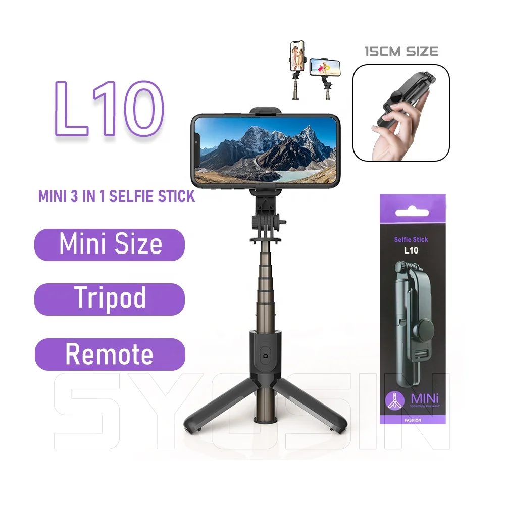 

SYOSIN New Coming 2021 Wireless Remote Shutter Mini 680mm Selfie Stick Tripod 360 Rotation L10 Palos Selfie For Smart Phone