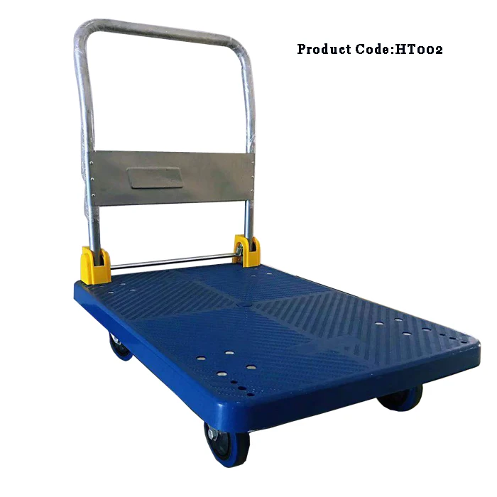 PVC Flatbed Platform Truck Industrial Material Handling Trolley