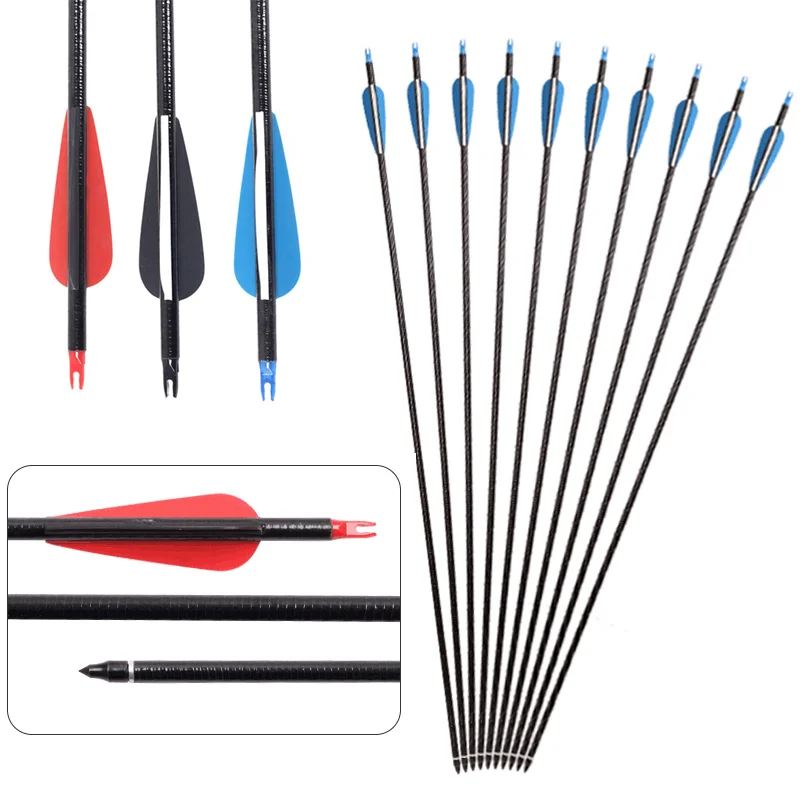 

12 Pack Fiberglass Arrow 31.5 inch Spine 500 for Recurve / Compound Bow Hunting