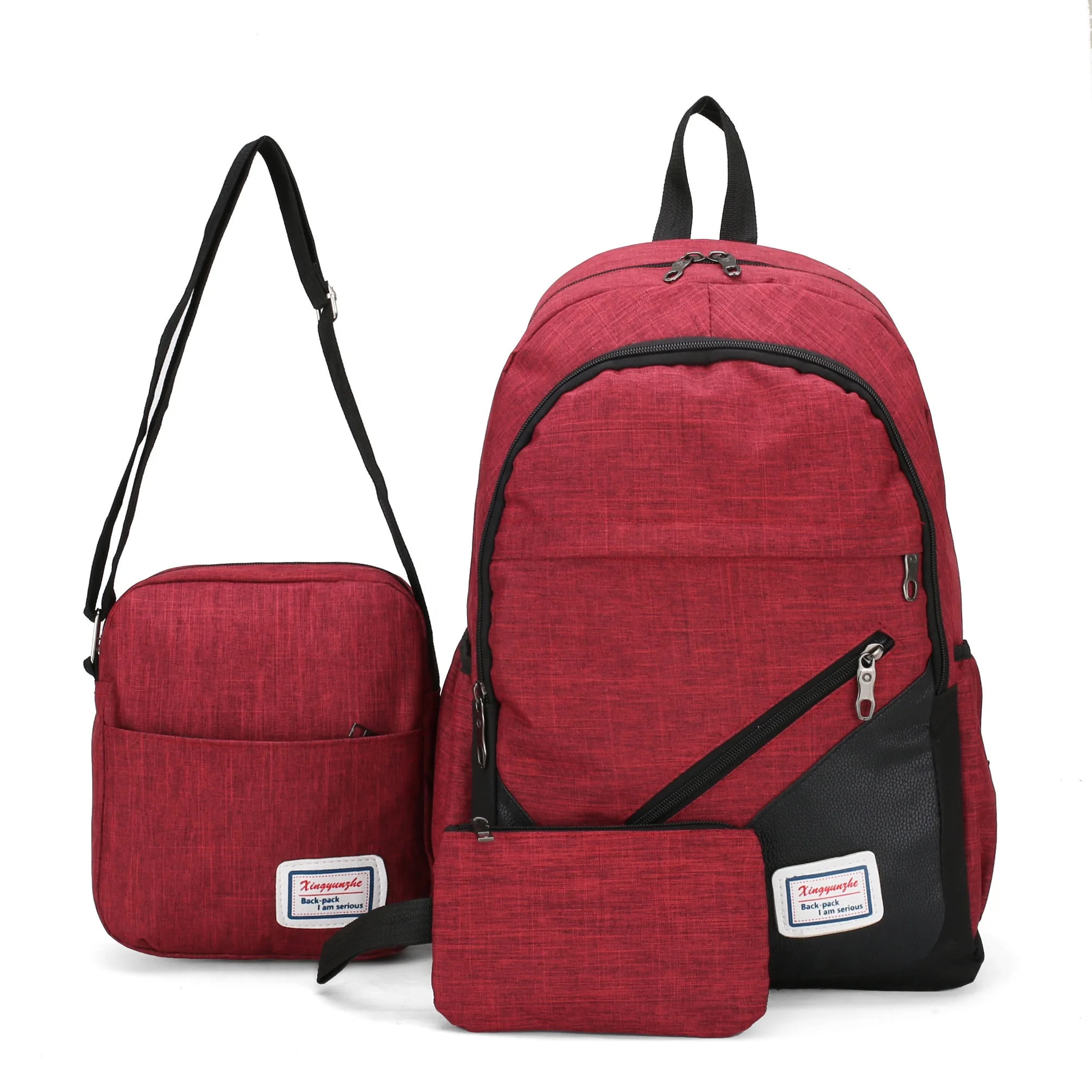 

2020 Cheap Custom Lightweight Waterproof Polyester 3 Set Cute Book School Backpack set Kids Backpack for Girls Boys, Red/gray/black/blue