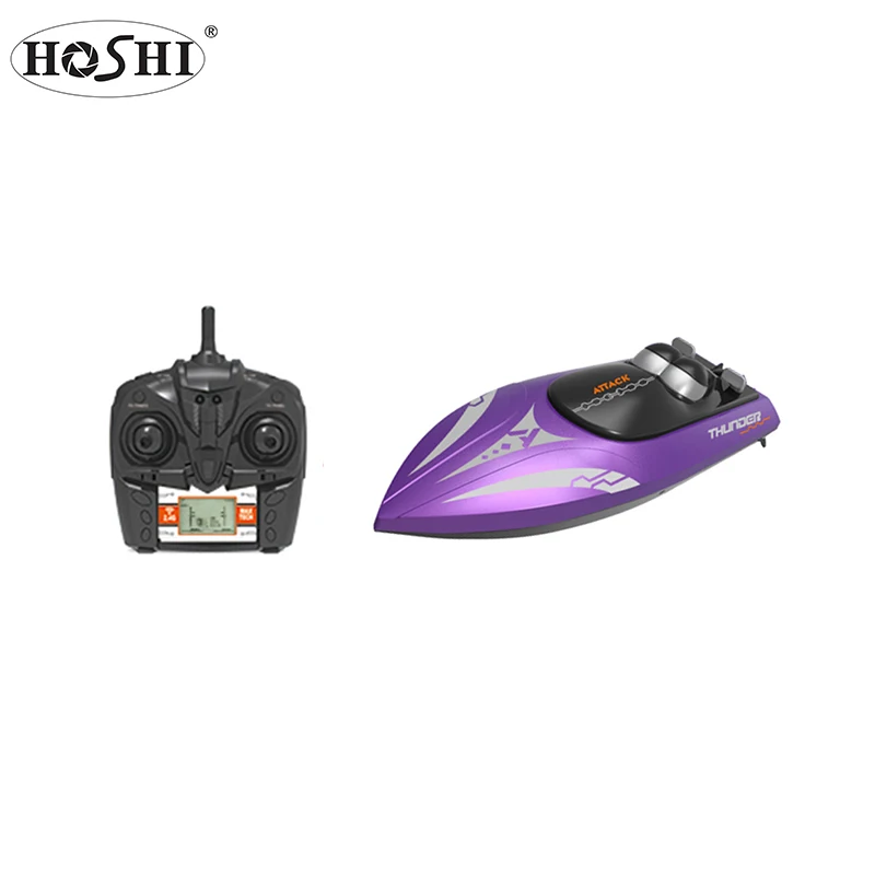 

2021 New HOSHI TKKJ H112 Mini Boat 2.4G 4 channels Remote Control Simulation Speed Boat Electric Water-cooled RC Toy Ship Gift, Purple