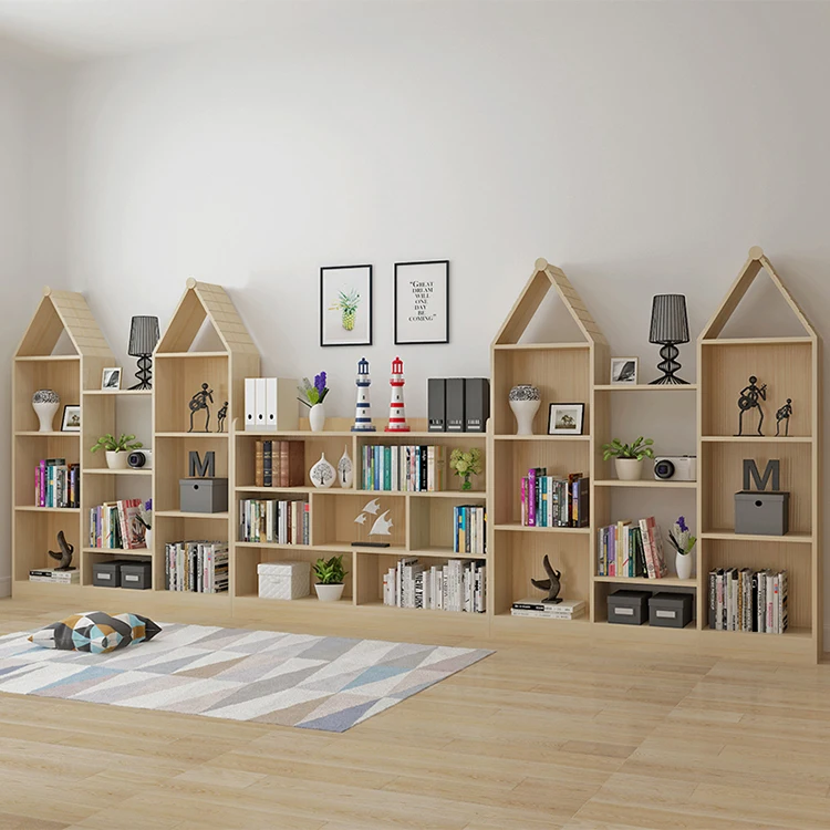 
storage decorative wood metal book shelf 