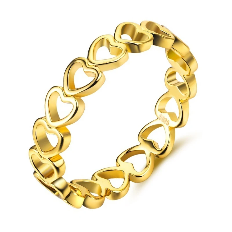 

Yellow Gold Stylish Romantic Heart Wedding Ring Engagement Party Ring 14k Gold Jewelry Wholesale