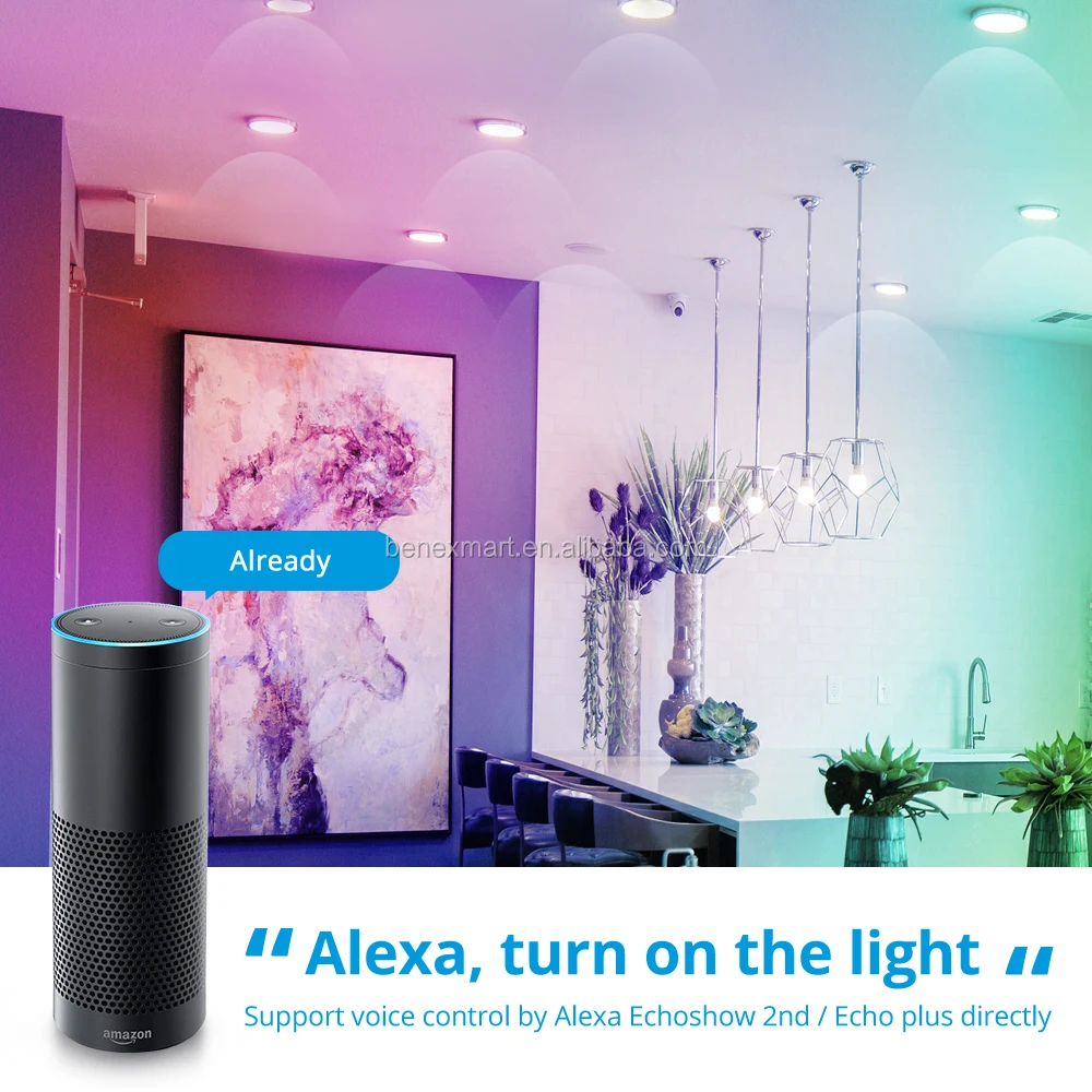 Benexmart Tuya Zigbee 3.0 7/10/15W Smart Led Light RGB Downlight SmartThings App Voice Contorl by Alexa Echo Plus Directly home - ANKUX.COM