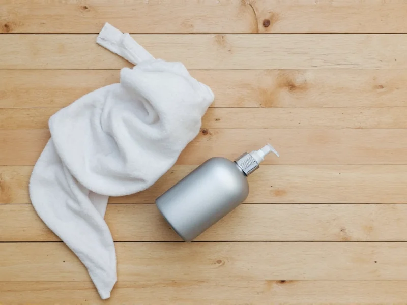 Silver cleaning supplies on wooden table