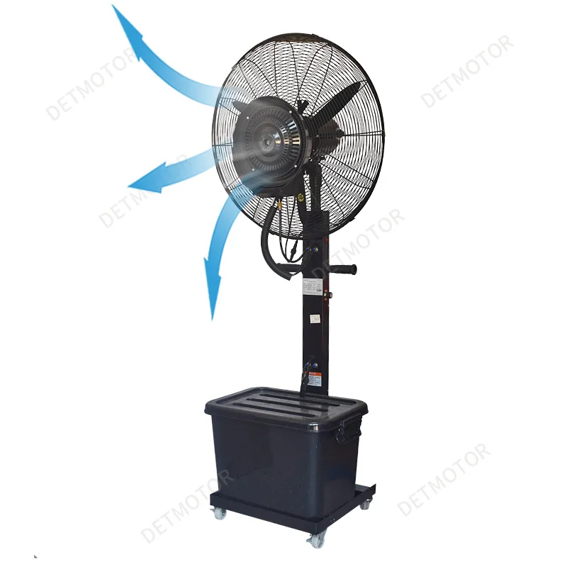 

26 Inch Indoor Outdoor OX Fan Disinfection Spray Fan Humidifier Cooling Electric Industrial Mist Fan Metal Carton Floor Black