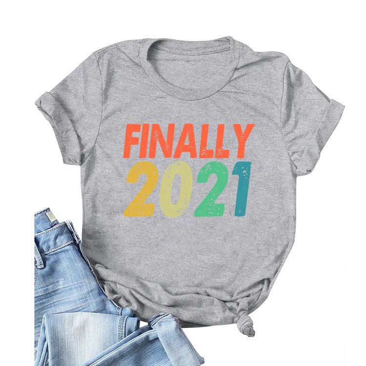 

2021 Fashion Letter Printing Short Sleeve Loose High Quality New Women's T-shirt, Picture showed